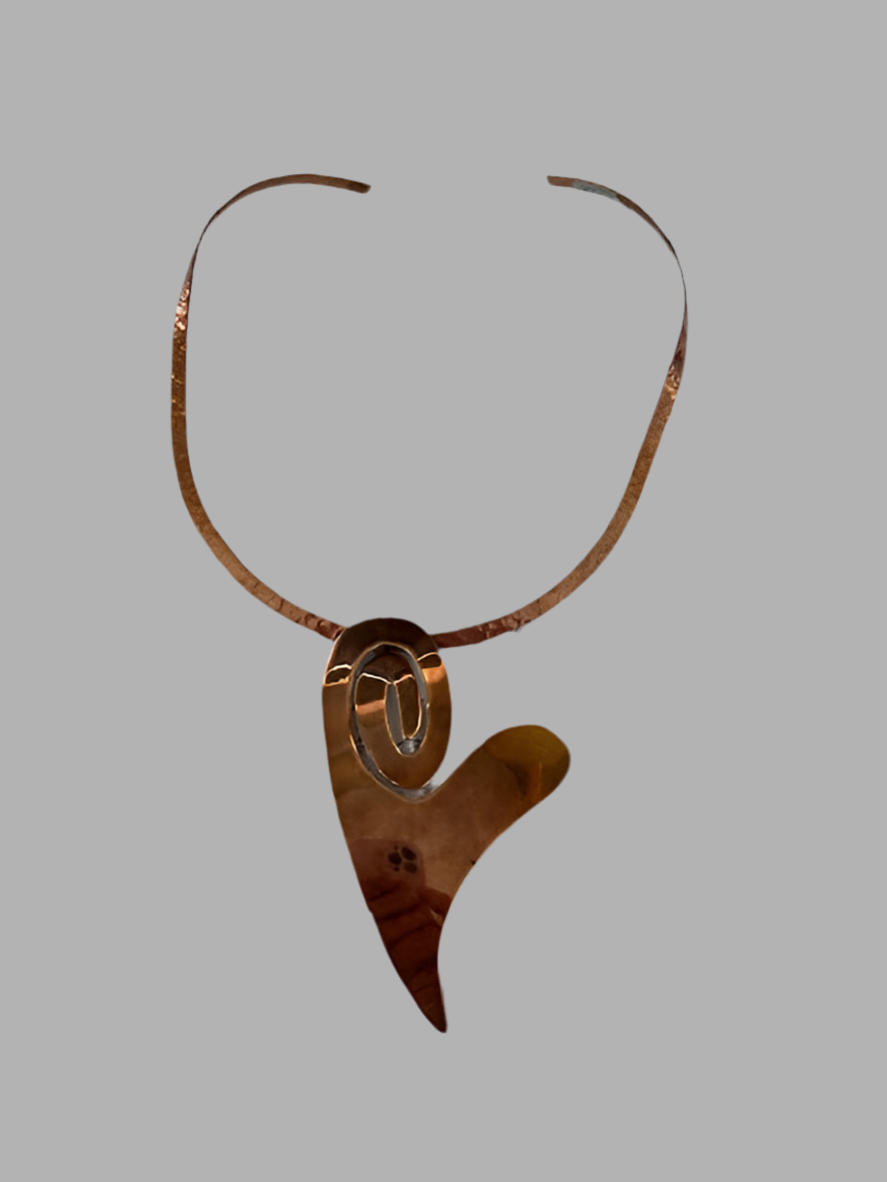 Copper Choker with Copper Heart Pendant