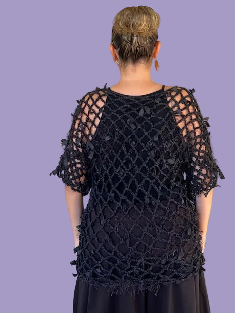 Dth Ribbon Fishnet Top