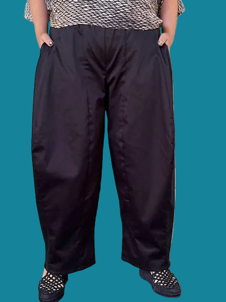 Dth Seamed Pant on 100% Black Polished Stretch Cotton