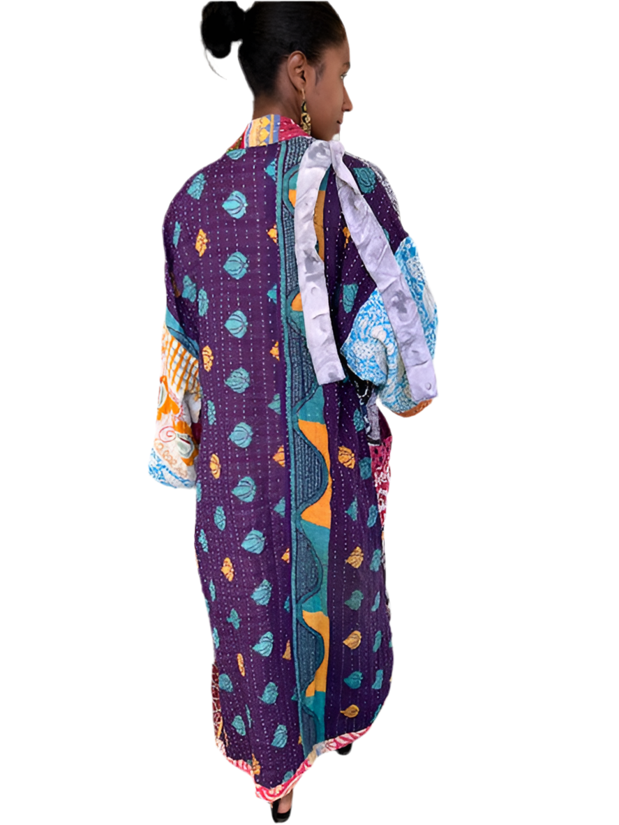 Kantha Kimono Robe 100% Cotton