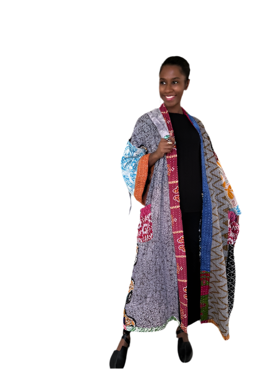 Kantha Kimono Robe 100% Cotton