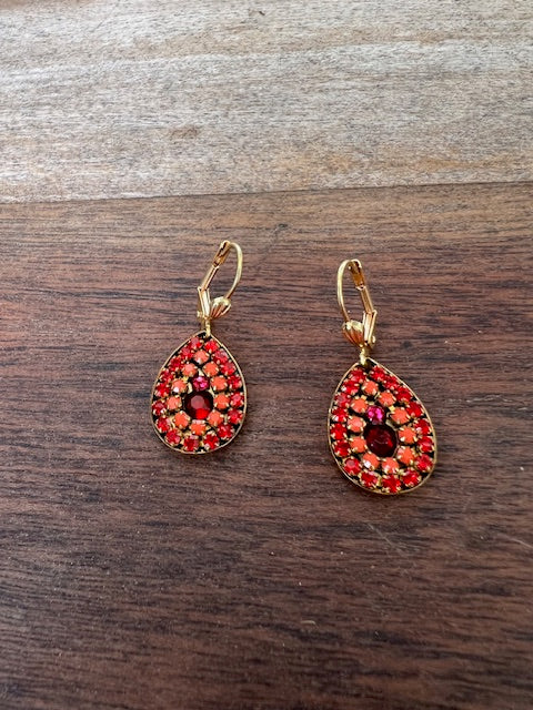 Swarovski Crystal Tear Drop Lever Back