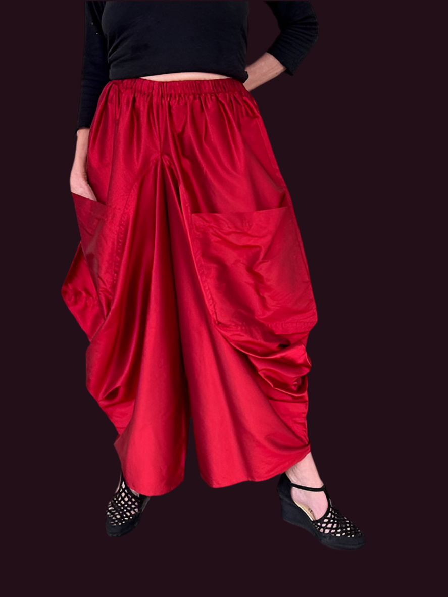 DTH Diva Silk Taffeta Pants (Red)