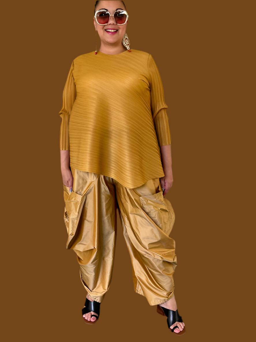 DTH Diva taffeta pants (honey gold color)