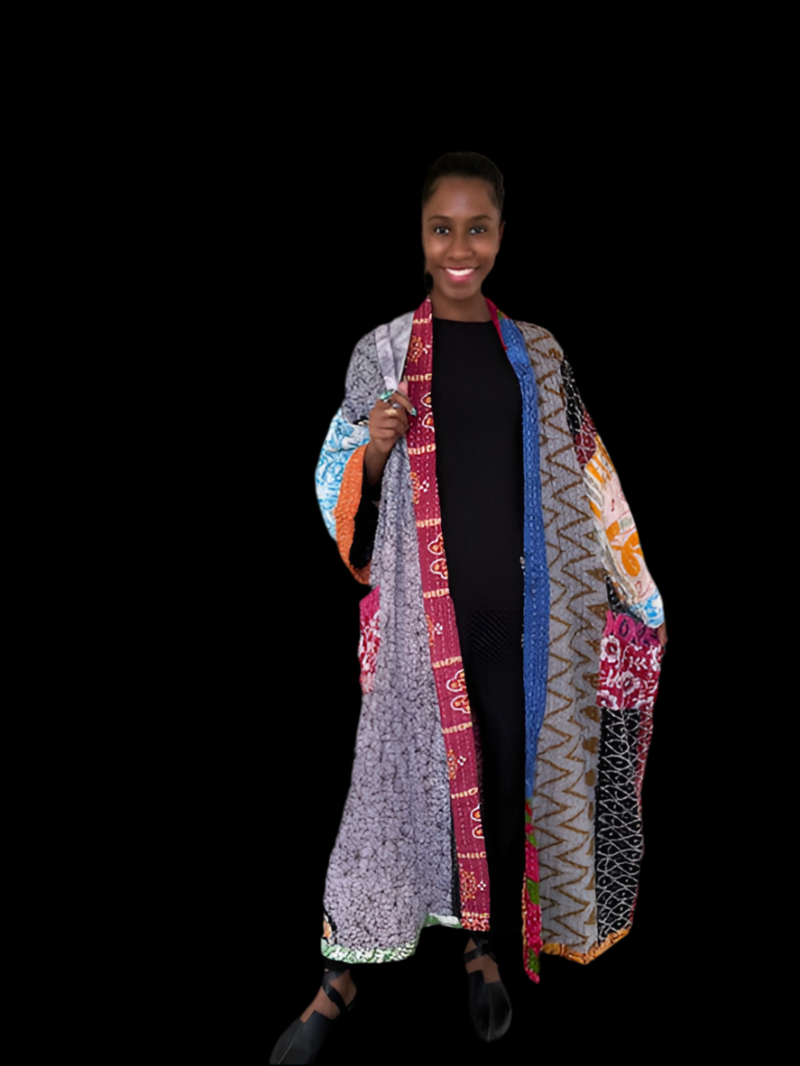 Kantha Kimono Robe 100% Cotton