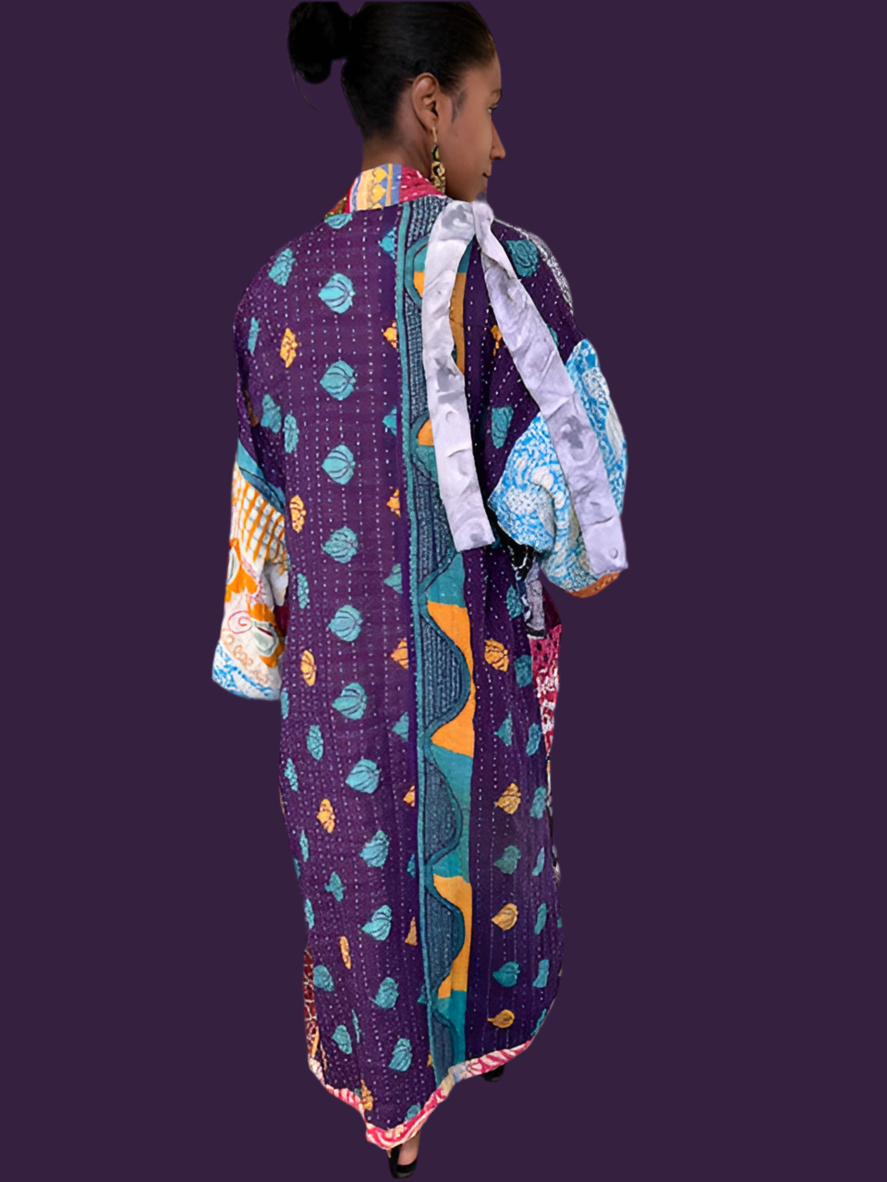 Kantha Kimono Robe 100% Cotton