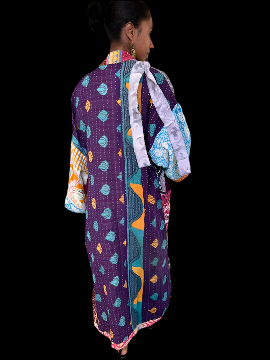 Kantha Kimono Robe 100% Cotton