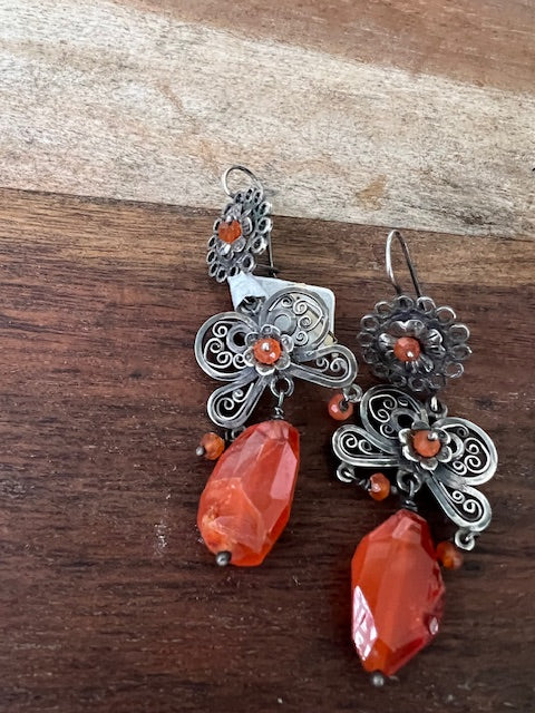 Hand Made Mexican Silver and Cornelian