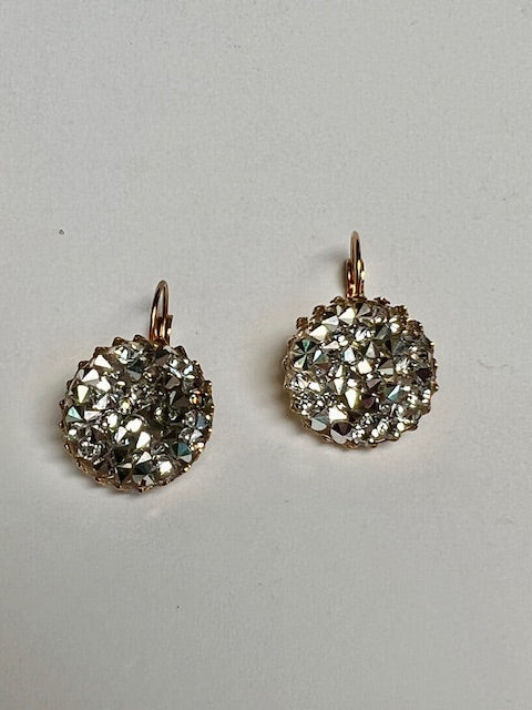 Swarovski crystal Silver Chips (gold lever back )