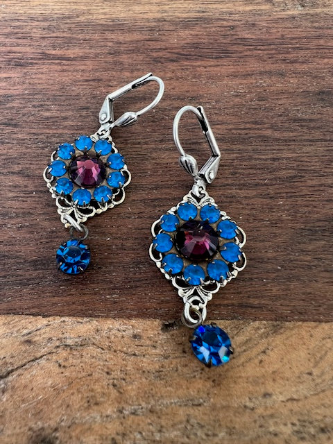 Swarovski Crystal Electric Blue And Purple