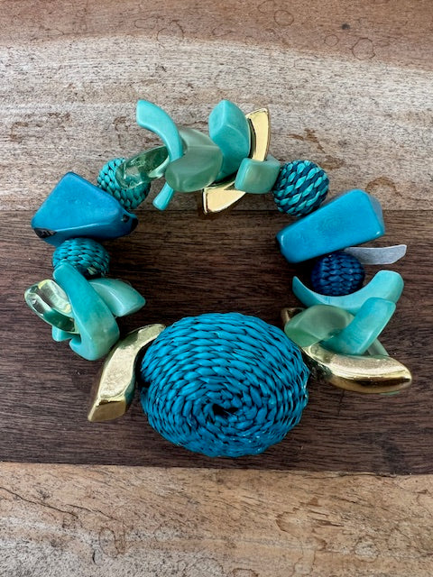 Tagua Turquoise Mixed Beads Bracelet