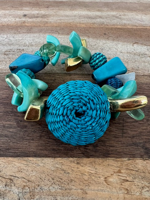 Tagua Turquoise Mixed Beads Bracelet