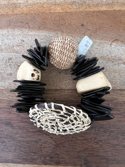 Tagua & Raffia Mixed Beads Bracelet