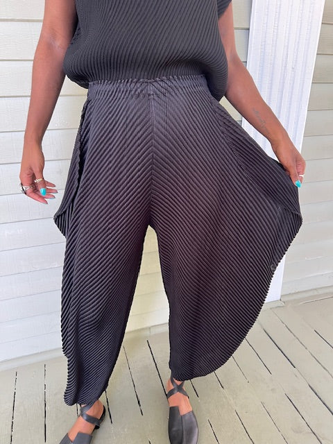 Pleats Side Flap Pants