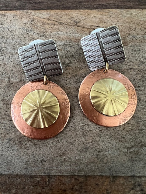 Metal Shields Brass,Copper,Titanium,Hand Hammered Design (Clips )