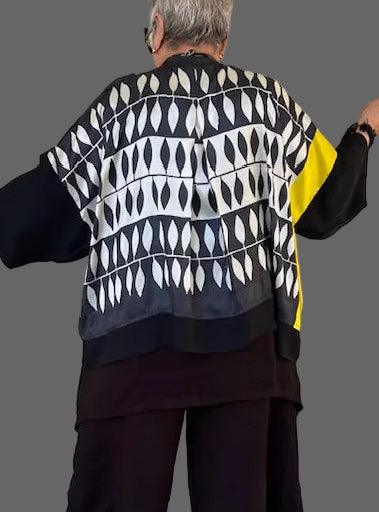 Dth Opposite Jacket In Mulberry Silk (Yellow Stripe)