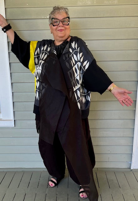 Dth Opposite Jacket In Mulberry Silk (Yellow Stripe)