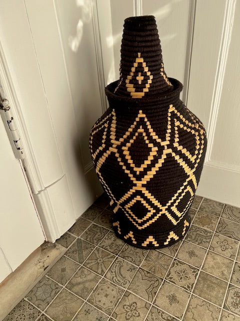 Moroccan Hand Made Basket With Lid