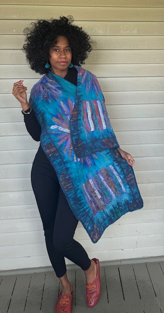 Felted Cool Blue Sun