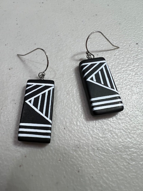 Black & white Mudd cloth Design Earrings