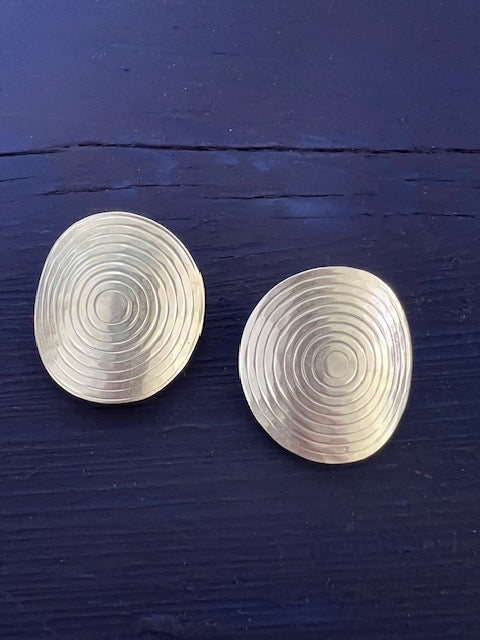 Silver Shield Clip On Earrings