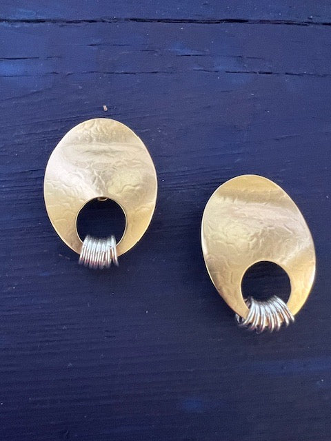 Cut Out With Rings Clip On Earrings