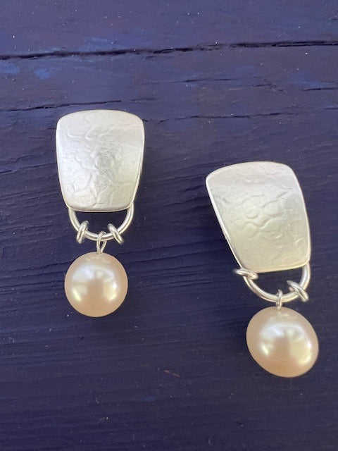 Silver And Pearl Clip On Earrings