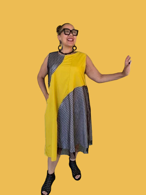 Yellow Net Insert Dress