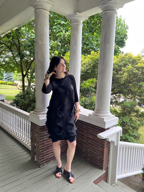 Vanity Black Pleated Dress