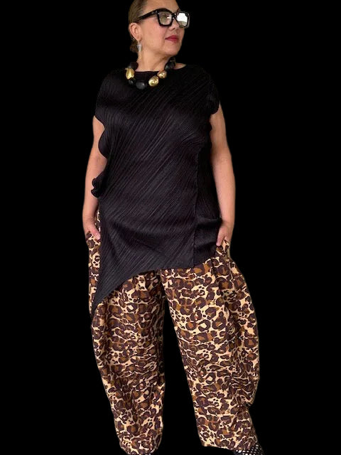 Dth Seamed Pants In Stretch Cheetah Print
