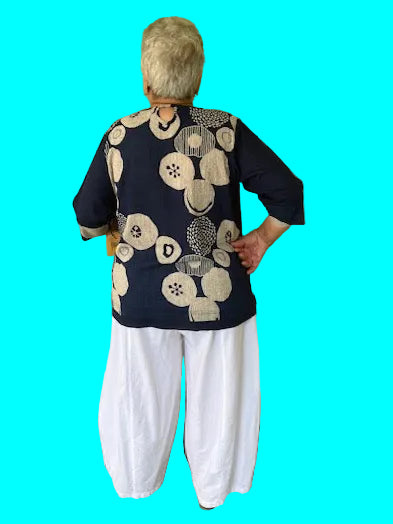 100 % Cotton Gauze Japanese Print With 2 Pockets
