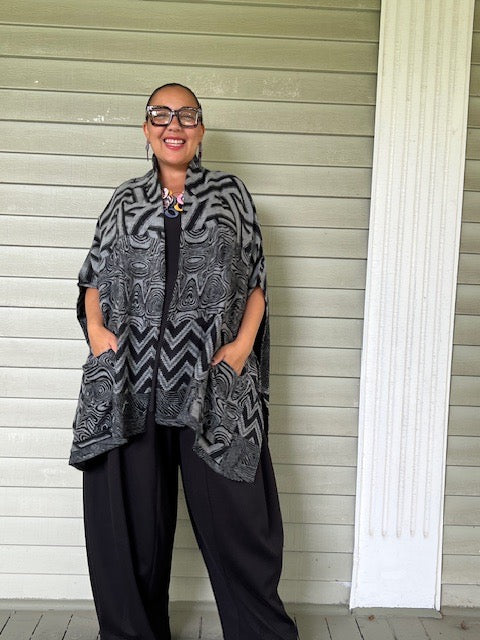 Kimono Style Cardigan in Geometric