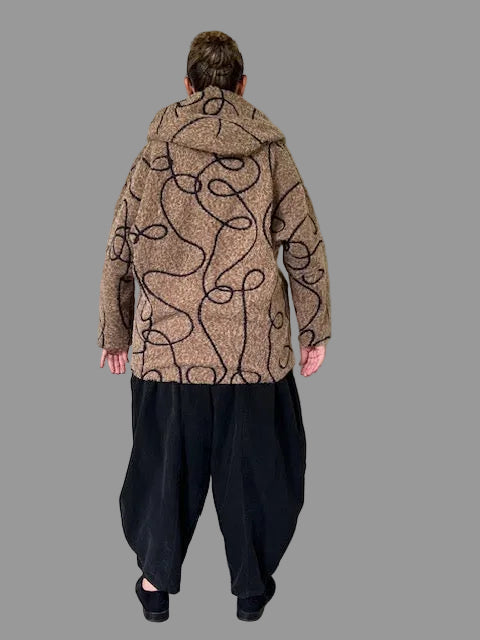 Abstract Boucle Zipper Jacket ( Carmel )
