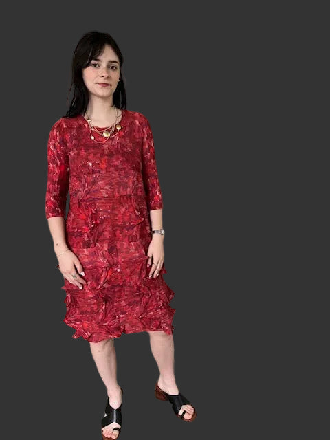 Pleats Mosaic Sunset Dress