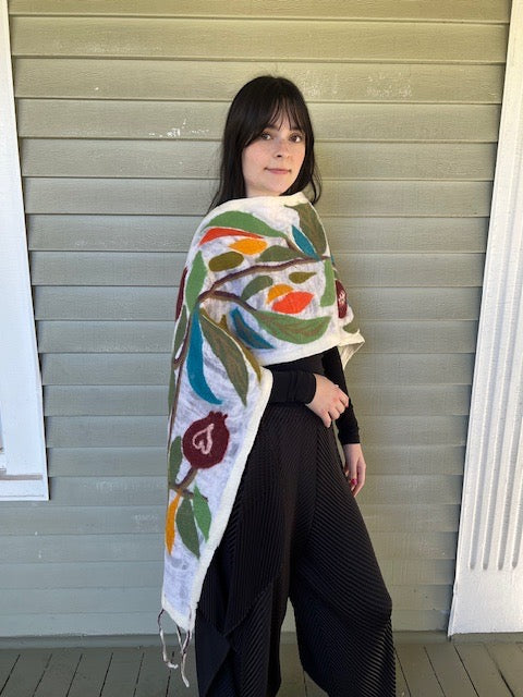 Pomegranate Felted Scarf