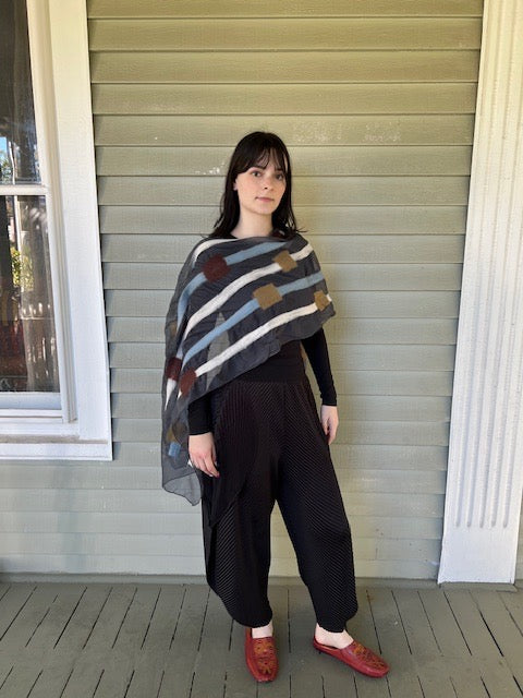 Stripes And Squares Felted Scarf