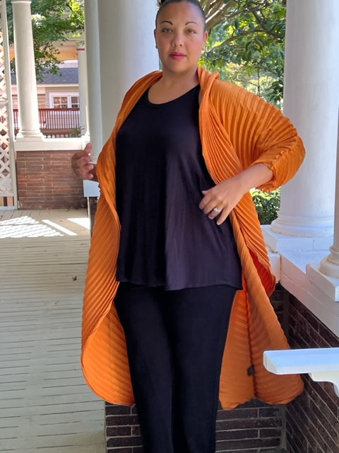 Vanite Couture Pleated Duster (Orange)