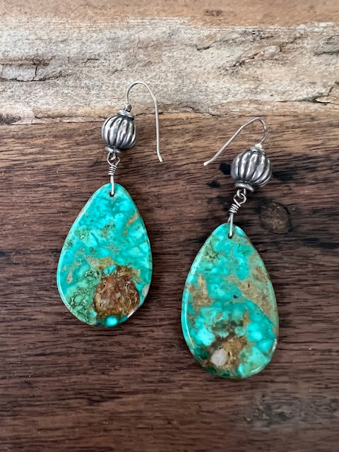 Turquoise slab earrings