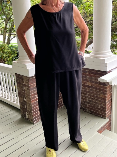 Gerties Slim Ankle Pants woven fabric- Black