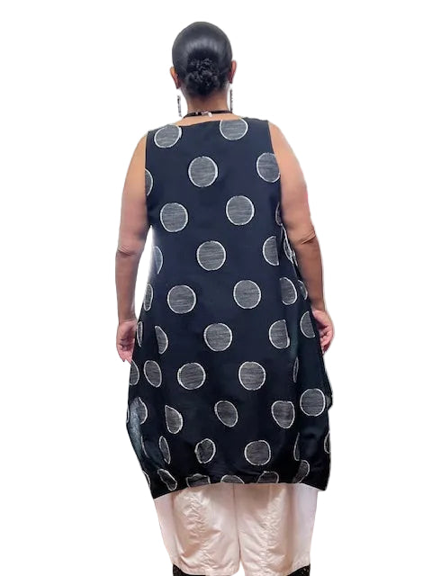 Cheyenne 100% Linen Sleeveless Bubble Dress (Black or White)