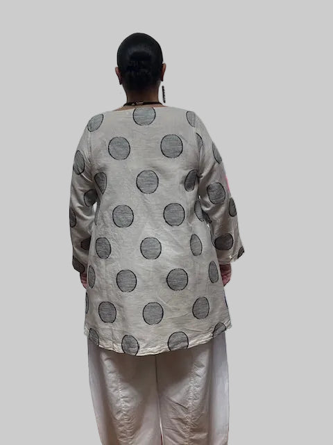 Cheyenne 100% Linen Front Slit Top