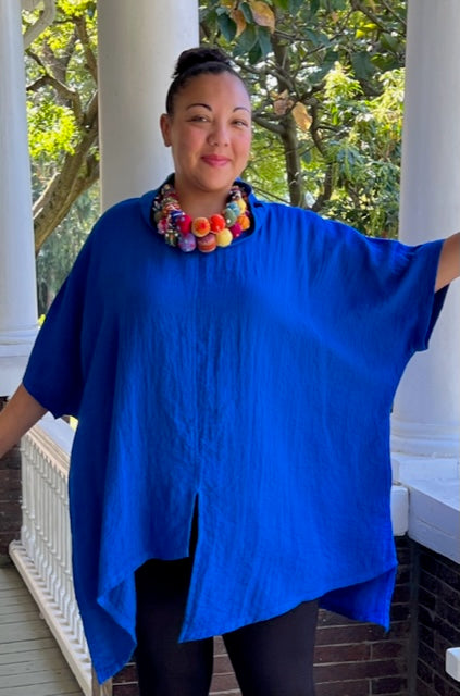 Eleven Stitch Asymmetrical Top (Red, Galaxy, Botanical, Aegean Blue, or Rain Forest)