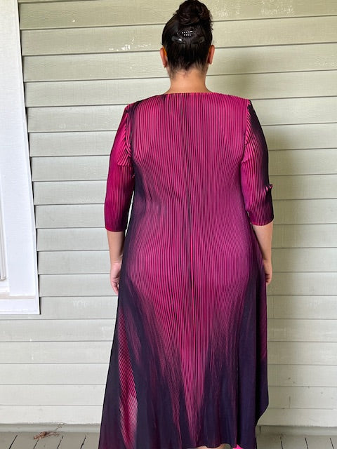 Transparente Black Dress with Pleats