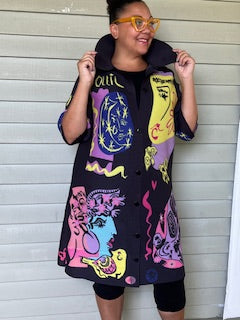 Vanite Couture Pleated Button down Dress