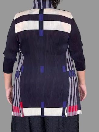 Vanite Couture Plaid Pleated Duster