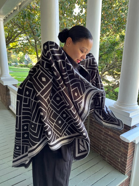 Reversible Diamond Ruana Wrap