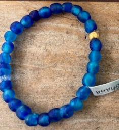 Blue Sea Glass Stretch Bracelets (Sold Separately)