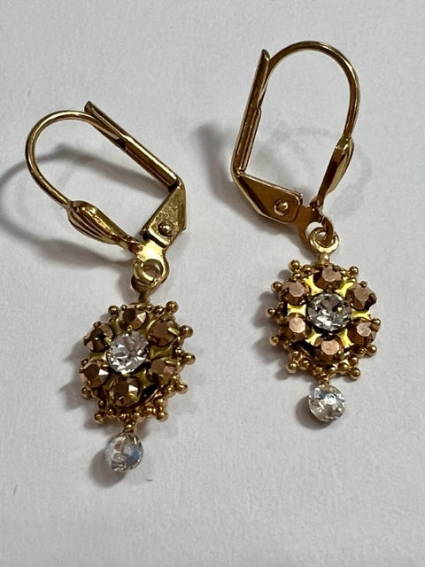Swarovski Crystal Lever Back Mini Star Mosaic (Gold)
