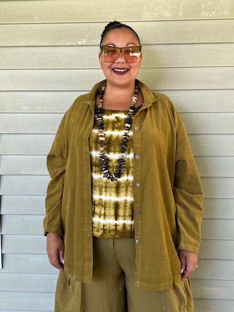 Gerties Eleven Stitch Criss Cross Yoke - Olive or Port Corduroy