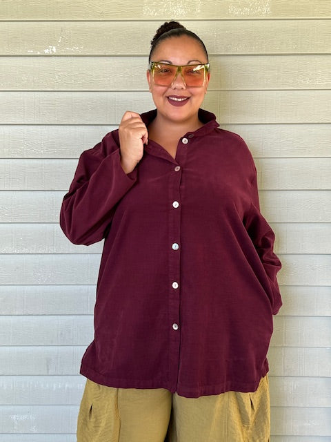 Gerties Eleven Stitch Criss Cross Yoke - Olive or Port Corduroy
